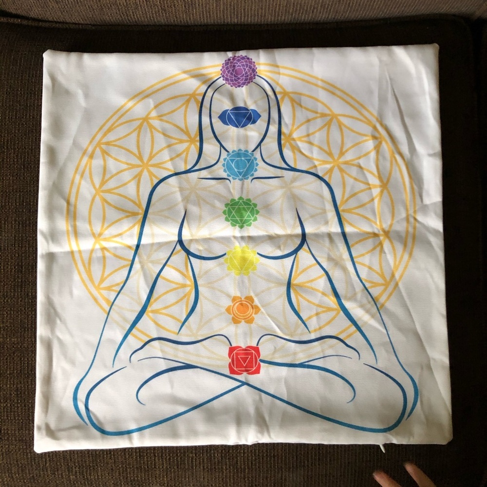 Chakra Meditation Position Throw Pillow Co…